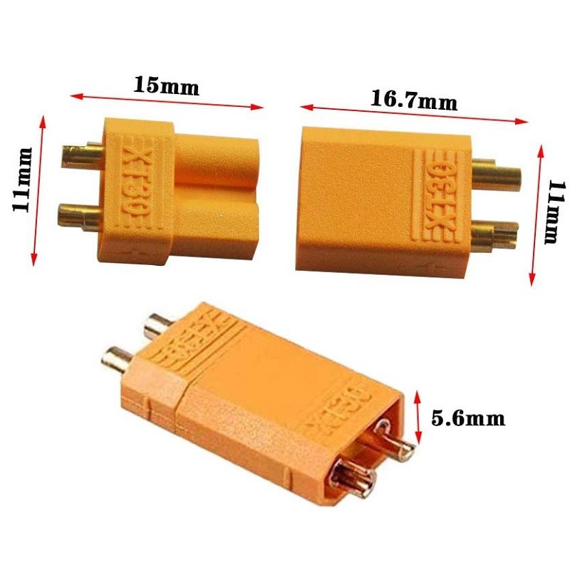 Connettori XT60 Maschio E Femmina - Per Batterie LiPo RC 10 5