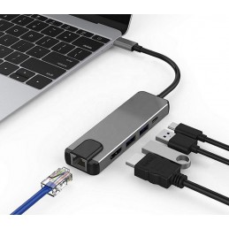 HUB 5 IN 1 USB TYPE C...